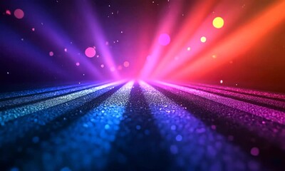 Poster - Abstract cosmic background with sparkling lights and glowing streaks for graphic design