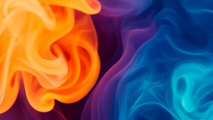 Poster - swirling and colorful smoke patterns blend seamlessly, forming an abstract composition of vibrant hu