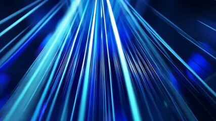Poster - Bright blue lines radiate outward, evoking a sense of speed and movement, as they flow through the darkness, creating a captivating digital ambiance.