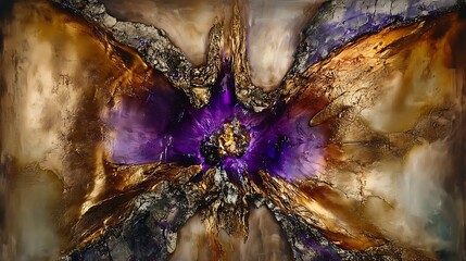 Poster - a vibrant abstract textured artwork displaying rich colors and varied forms