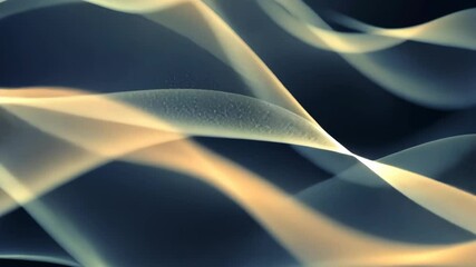 Poster - Soft, flowing waves illuminated by warm golden dots create an enchanting visual effect, reminiscent of a serene night in a digital landscape, evoking feelings of calmness.