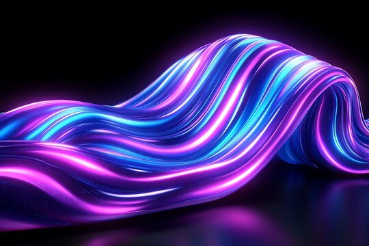 Abstract Neon Fabric Form