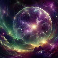 Wall Mural - sky is transiently etched with luminous