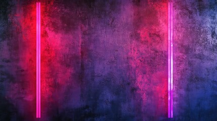 Poster - Abstract neon lights with vibrant pink and purple colors illuminating a textured background, perfect for contemporary designs and digital media projects