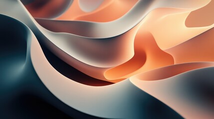 Poster - Abstract Wavy Patterns with Soft Gradient Colors Creating a Flowing and Dynamic Texture Ideal for Backgrounds and Creative Projects