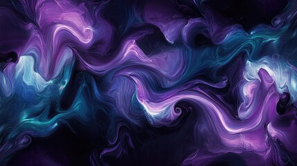Poster - Abstract colorful swirling pattern in shades of purple, blue, and white with smooth fluid-like design creating a dreamy and vibrant atmosphere for various creative projects.
