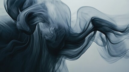 Poster - Abstract Smoke Swirls in Shades of Blue and Black Captivating the Imagination with Flowing Movement and Ethereal Patterns for Creative Projects and Designs