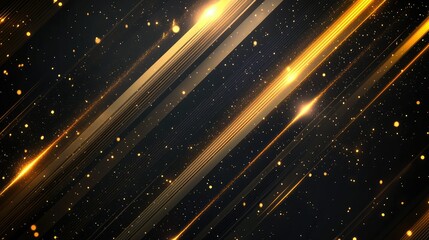 Poster - Dynamic and Elegant Abstract Background with Golden Light Streaks and Bokeh Effects Creating a Glamorous and Luxurious Atmosphere for Creative Projects and Visual Designs