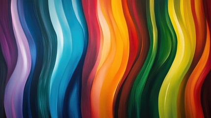 Poster - Vibrant Waves of Colorful Brush Strokes Creating an Abstract Pattern Full of Movement and Energy for Artistic Home Decor and Modern Design Projects