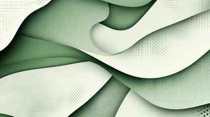 Poster - Abstract Wavy Background with Soft Green Tones and Textured Patterns Featuring Smooth Layers and Subtle Gradient Transitions for Modern Design Projects