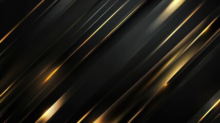 Poster - Elegant and Shimmering Black and Gold Background with Diagonal Stripes Ideal for Modern Design, Digital Art, and Luxurious Branding Projects