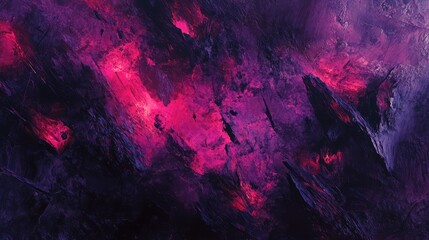 Poster - Abstract Digital Artwork Featuring Vibrant Shades of Purple, Pink, and Black with Textured Brush Strokes for Modern Art and Creative Background Use