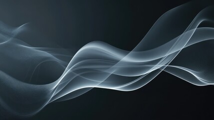 Poster - Abstract fluid design with soft curves and waves on a dark background, creating a sense of motion and elegance suitable for artistic or modern themes