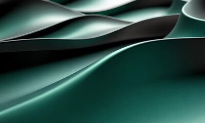 Poster - Abstract Wavy Pattern of Dark Teal and Black Curves for Modern Background Designs
