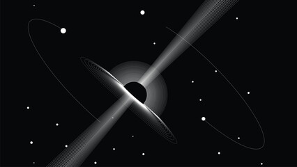 Wall Mural - black hole with disc of plasma eating dying star in space. supermassive singularity in core off a ga