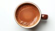 © mas - Top view of a brown coffee cup with frothy espresso.  Possible use Stock photo for coffee shops or cafes