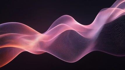Fototapete - Abstract Waves of Light in Gradient Colors Creating a Digital Flowing Pattern, Perfect for Technology Backgrounds, Digital Art, and Modern Designs