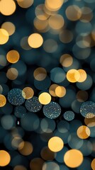 Poster - Festive Bokeh Background with Golden and Blue Sparkles for Holiday Designs