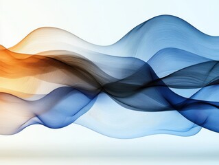 Poster - Abstract Gradient Wave Forms in Blue, Black, and Orange Colors for Design Backgrounds