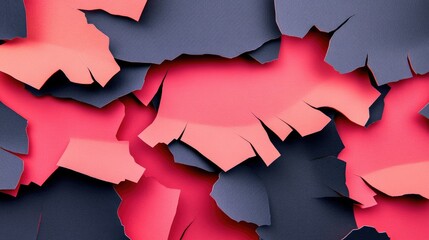 Poster - Abstract Colorful Torn Paper Texture with Shades of Red and Blue for Creative Backgrounds, Designs, and Modern Artwork Concepts