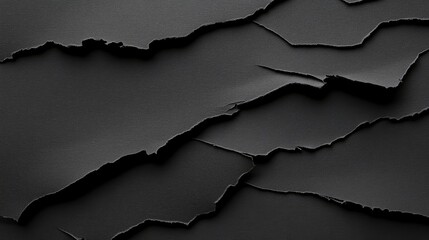 Poster - Textured Black Paper with Torn Edges Creating Elegant Layers and Depth in a Modern Art Style for Background and Design Use