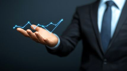 Poster - Analyzing market trends business professional displaying data insights office environment digital visualization