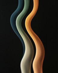 Poster - Abstract Swirls of Color Against Black Background Modern Art Design