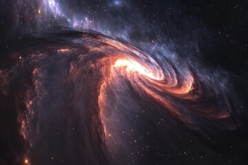 Wall Mural - a luminous spiral galaxy in the darkness of the outer space