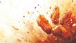 © Chronicles Artsy  - Delicious and Juicy Chicken Wings with Bold Flavor Surrounded by a Splash of Sauce and Ingredients, Perfect for Food Lovers and Culinary Enthusiasts