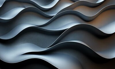 Poster - Abstract Waves of Smooth Metallic Texture for Modern Backgrounds and Design Elements