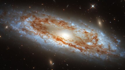 Poster - A colorful, irregular galaxy, its chaotic shape defying the symmetry of traditional spirals and ellipticals