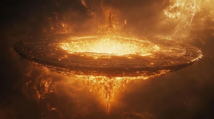 Poster - A colossal alien structure floating in space, radiating energy and mystery
