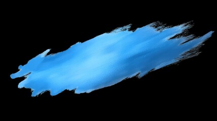 Poster - Abstract Blue Brush Stroke on Black Background, Perfect for Artistic Designs, Backgrounds, Textures, and Creative Projects in Digital and Print Media