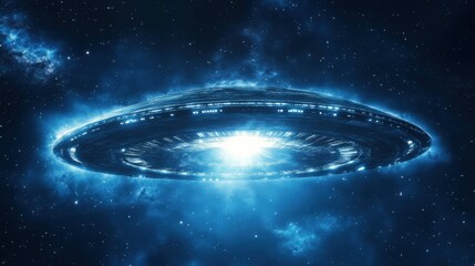 Poster - A colossal alien structure floating in space, radiating energy and mystery