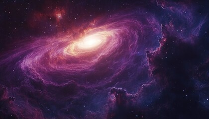 Wall Mural - a vibrant spiral galaxy illuminated with brilliant ethereal celestial light