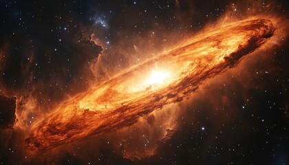 Wall Mural - a bright burning stellar formation surrounded by dark interstellar space