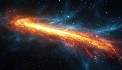 Wall Mural - a fiery celestial structure of swirling light within a dark space