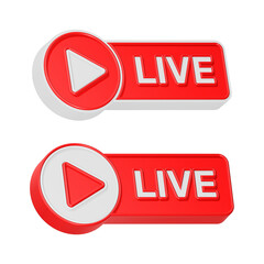 Fototapete - live streaming banner symbol 3d