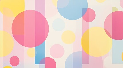 Poster - Abstract Colorful Geometric Shapes in Soft Pastel Tones Background