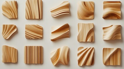 Poster - Elegant Wooden Textures in Various Patterns and Shapes for Design