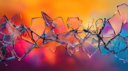 Poster - Colorful Abstract Shattered Glass with Vivid Background Effects