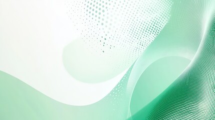 Poster - Soft Green Abstract Background with Subtle Dots and Curves, Ideal for Modern Design Projects, Website Banners, and Creative Artwork