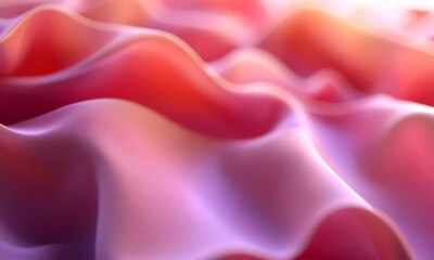 Poster - Abstract waves with silky texture, soft pink and vibrant coral color, motion background