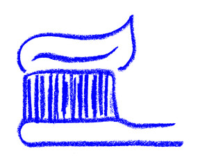 Wall Mural - toothbrush stomatology related icon crayon chalk drawing vector