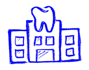 Wall Mural - stomatology clinic stomatology related icon crayon chalk drawing vector