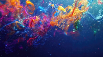 Poster - Colorful Abstract Fluid Motion with Swirls and Light Effects