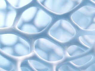 Poster - Abstract Blue Grid Structure with Cellular or Biological Network Pattern, Soft Gradient Light