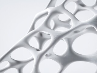 Poster - Abstract Architectural Structure, White Organic Forms, Modern Design, Contemporary Sculpture