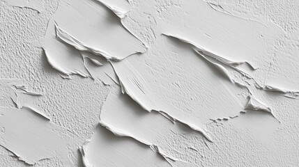 Poster - Textured white oil painting with bold impasto brushstrokes and sharp palette knife marks, highlighting raised paint layers against neutral background