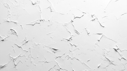 Poster - Textured plaster wall displaying artistic brush strokes and natural cracks, providing weathered white background with distinctive surface and architectural character